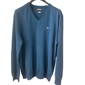 J.Lindeberg Lymann  V-Neck Wool Golf Sweater Size L